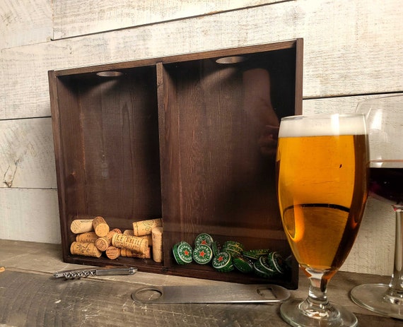 Personalized Beer Cap Holder, Wine Cork Holder, Custom Engraved