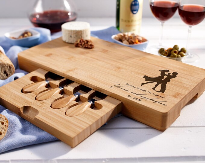 Personalized Charcuterie Board – Dancing Couple: Custom Engraved  Cheese Board, Housewarming Gift, Couples Gift, Engagement Gift, Host Gift