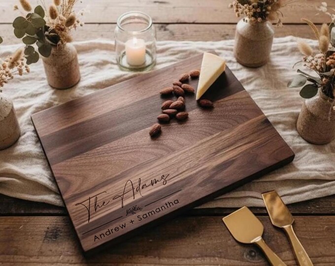 Personalized cutting board, Family Gift: Custom Engraved Charcuterie Board, Kitchen Gift, Housewarming Gift, Anniversary, Christmas Gift