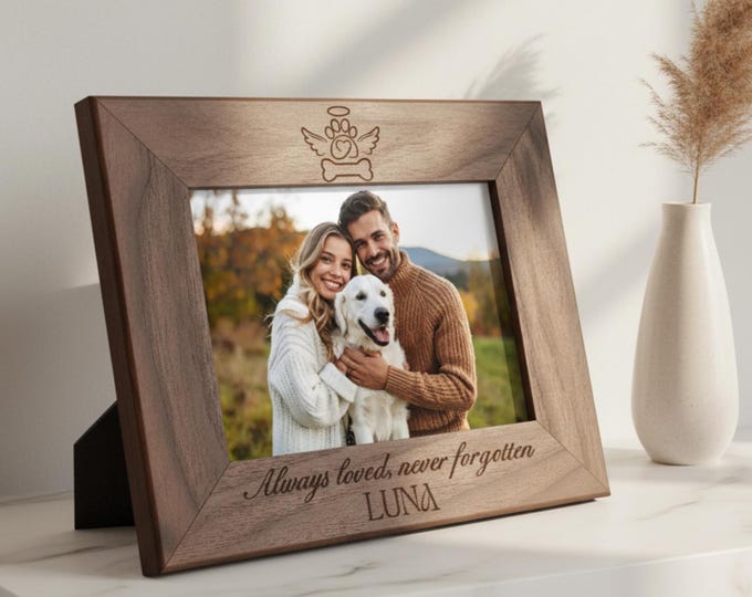 Custom Picture Frame, Dog Memorial, Personalized Picture Frame, Customized Wood Photo Frame, Dog Gifts, Memorial Gifts, Pet Memorial Gift