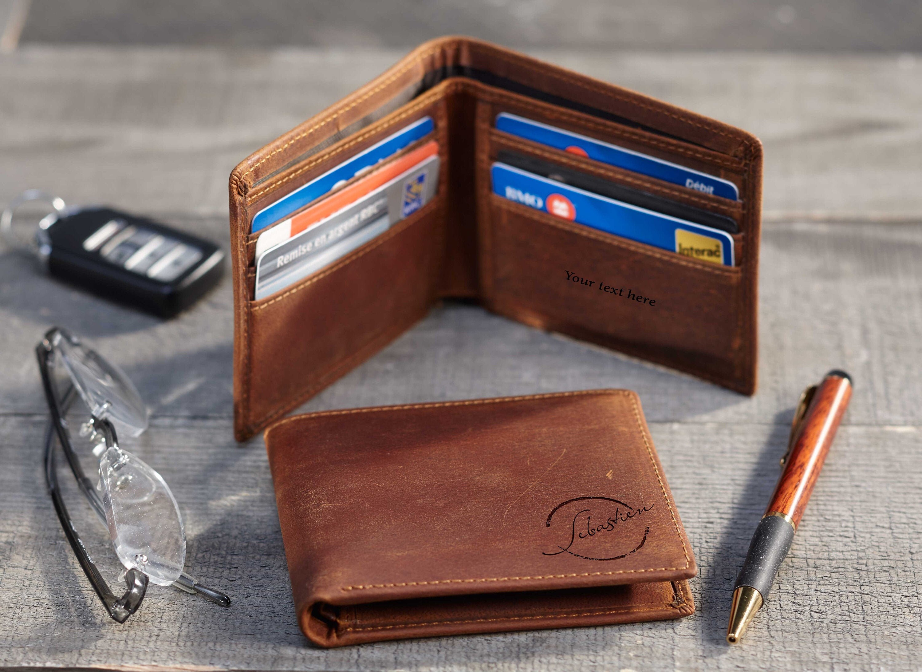 Mens wallet, Genuine Leather Wallet, personalized wallet, distressed