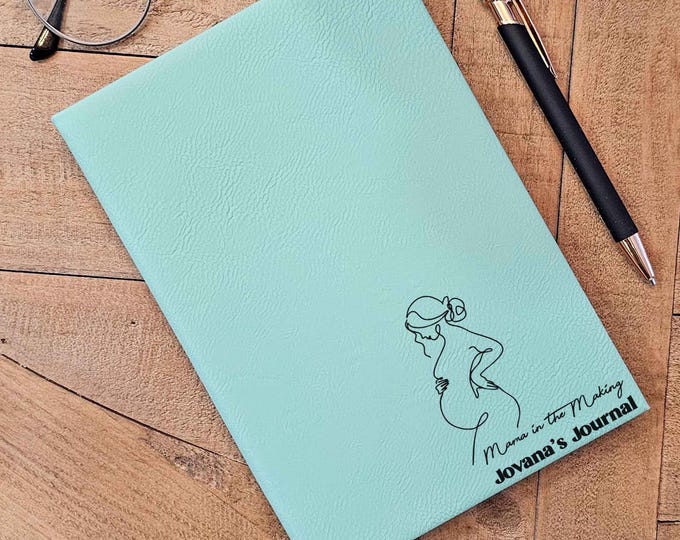 Personalized Journal For Pregnant Women - Custom Engraved Notebook: Pregnancy Diary, First-time Mom, New Baby Gift, Newborn, Mother-to-be