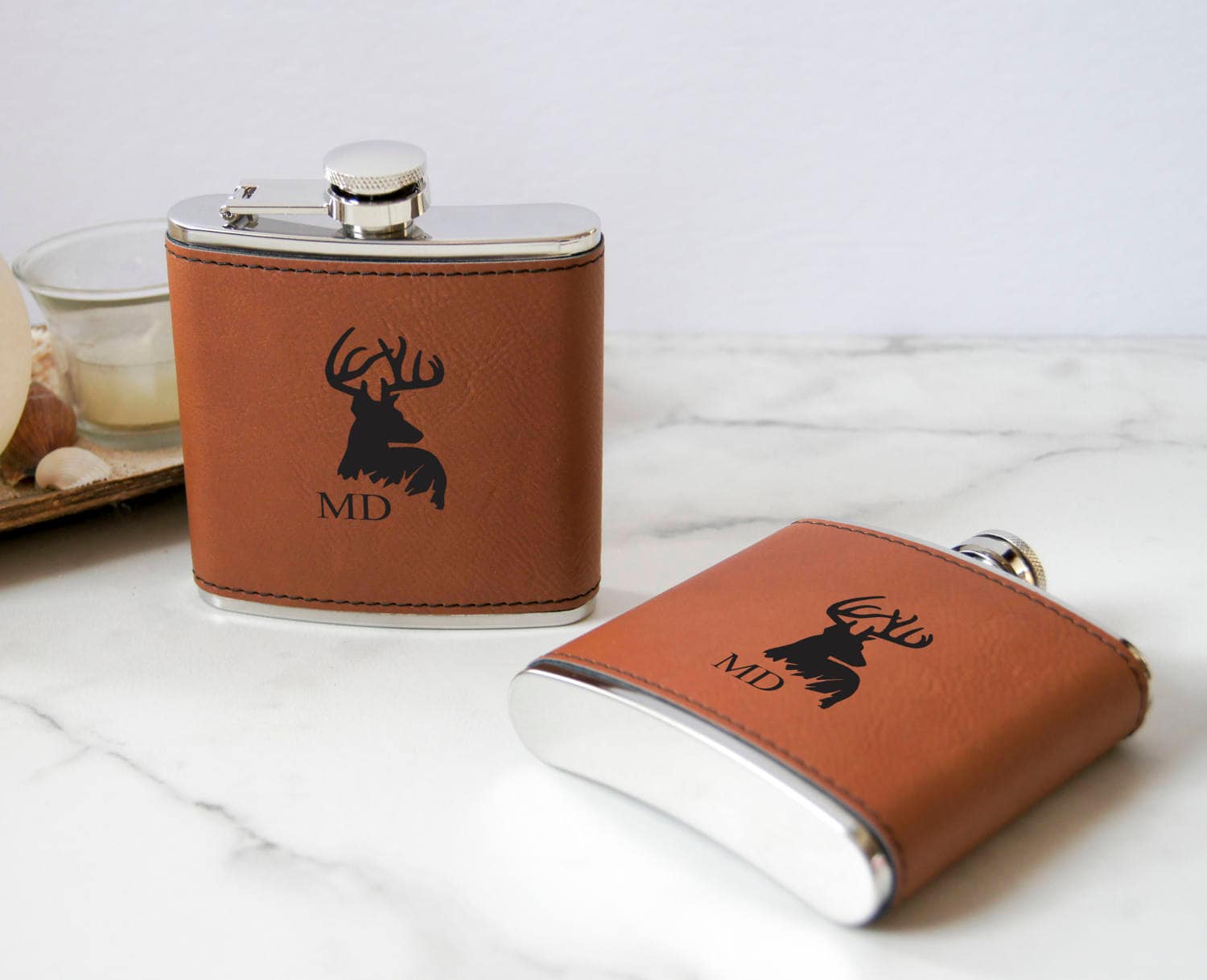 Personalized Flasks, Groomsmen Wedding Gift, Best Man Leather Flasks