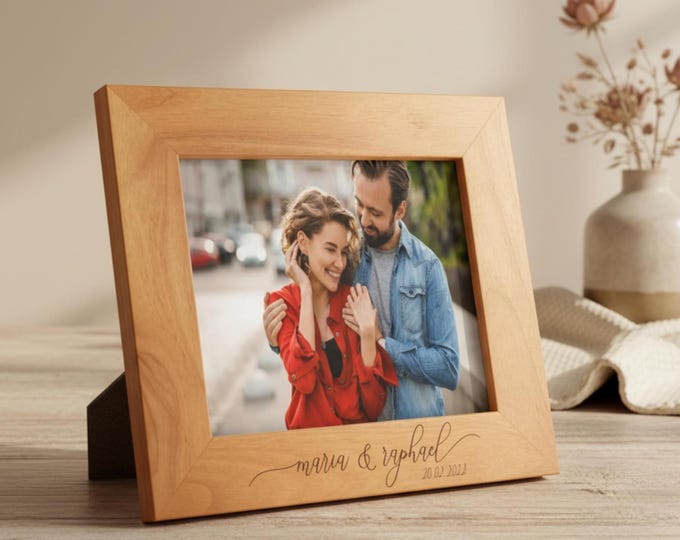 Personalized Image Frame, Custom Engraved Wooden Image Frame, Frame for Couples, Valentine gifts, Wedding gifts, Anniversary Gift