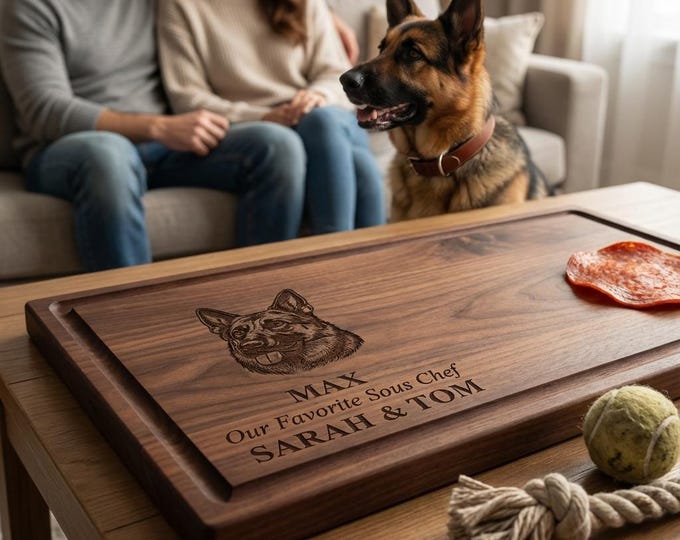 Personalized Cutting Board – Dog Lover: Custom Engraved Charcuterie Board, German Shepherd Themed, Pet Owner, puppy, Dog Board Gift