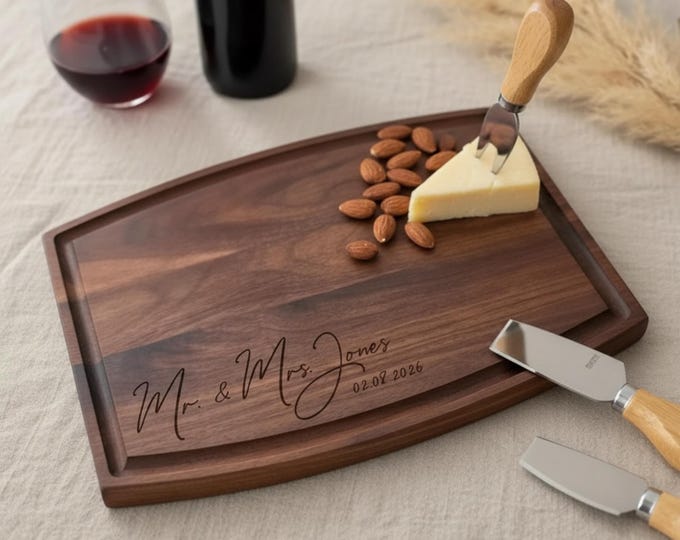 Personalized cutting board, Couples Gift, Custom Engraved Charcuterie Board,  Housewarming Gift, Wedding Gift, Christmas Gift, newlywed gift