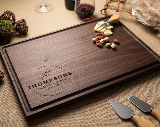 Personalized cutting board, Couples Gift: Custom Engraved Charcuterie Board, Anniversary Gifts, Housewarming Gifts, Hosting Gifts, Wedding