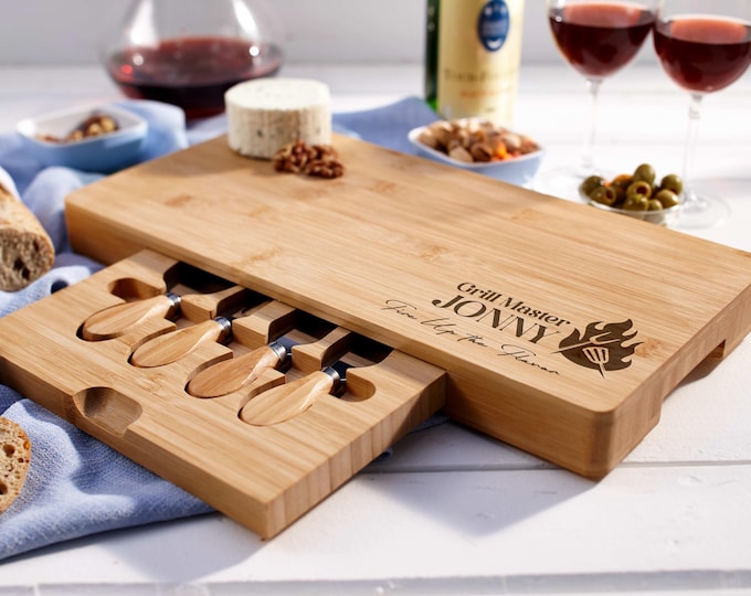 Personalized Charcuterie Board – Grill Master: Custom Engraved Cheese Board, Perfect Gift for Grilling Enthusiasts, Pitmasters, BBQ Lovers