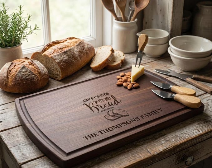 Personalized Bible Verse Cutting Board | Custom Scripture Engraved Charcuterie & Christian Housewarming Gift