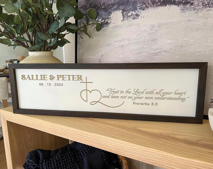 Personalized Wooden Sign, Bible Verse: Customized Rustic Sign, Modern Farmhouse Decor, Religious Housewarming Gift, Bible Verse Wall Art