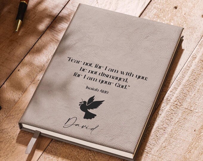 Personalized Faith Journal - Customized Notebook for Him and Her: Leather Journal, Office Supplies, Stationery, Religious, Christian Gift