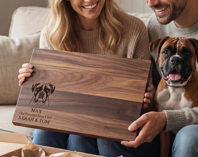 Personalized Cutting Board – Dog Lover: Custom Engraved Charcuterie Board, fur, Pet Owner, puppy, Dog Portrait, Dog Gifts, Dog Board