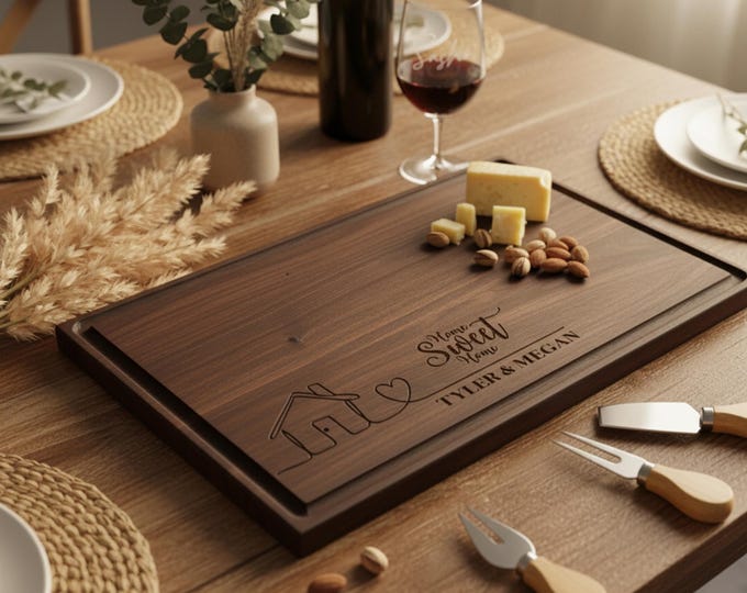 Personalized Cutting Board, Customized Charcuterie Board: Wedding, Home Sweet Home, New Home Gift, Realtor Closing Gift, Housewarming Gift