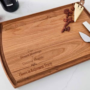 Personalized cutting board – Retirement Gift: Custom Engraved Charcuterie Board, Retirement Gift for Food Lovers, Retirement Party Gift