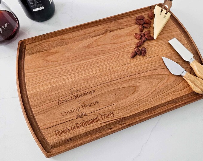 Personalized cutting board – Retirement Gift: Custom Engraved Charcuterie Board, Retirement Gift for Food Lovers, Retirement Party Gift