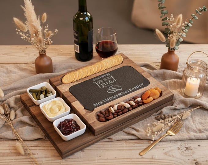 Personalized Charcuterie Board Set, Bible Verse, Custom Engraved Cheese Board: Religious Gift, Housewarming Gift, Hosting Gift, Kitchen Gift