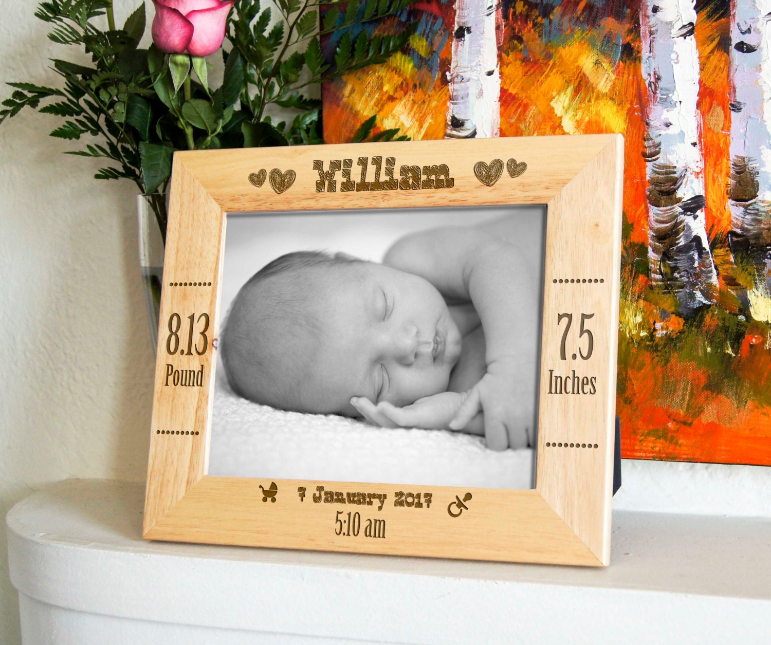 Personalized Engraved Frame Custom Photo Frame New Baby Etsy Canada