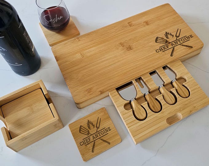 Personalized Charcuterie Board – Father's Day Gift: Custom Engraved Cheese Board | Great Gift for Chefs, Cooks, Grillmasters, BBQ Lovers
