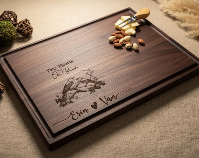 Personalized Cutting Board, bird lover gifts: Charcuterie Board, Gift for Couple, Wedding Gift, Engagement Gift, Housewarming Gift