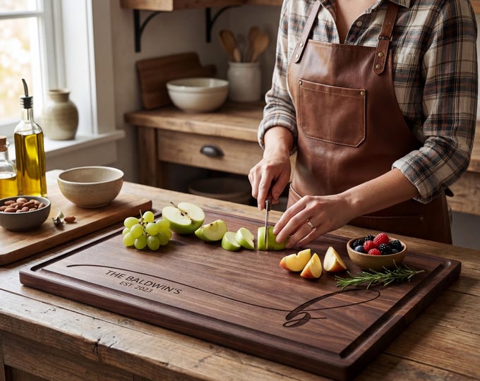 Personalized Cutting Board | Custom Engraved Charcuterie Board, Housewarming & Wedding Gift for Couple