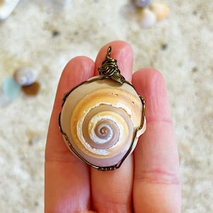 Wire Wrapped Moonsnail Shell Boob Necklace
