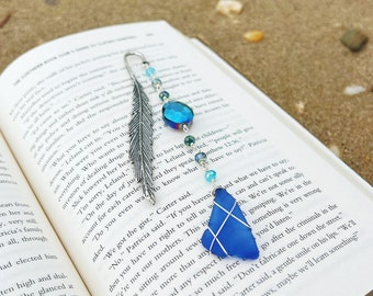 Rare Cobalt Blue Sea Glass Bookmark