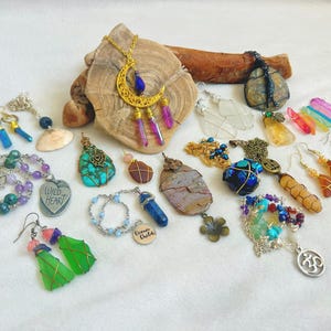Mystery Jewelry Bundles - Handmade Sea Glass and Crystal Jewelry with Beach Finds