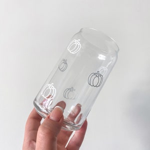 Fall Pumpkin Beer Can Glass, Iced Coffee Glass, Cocktail Glass