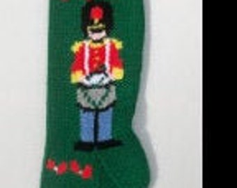 Toy Soldier Hand Knitted Christrmas Stocking