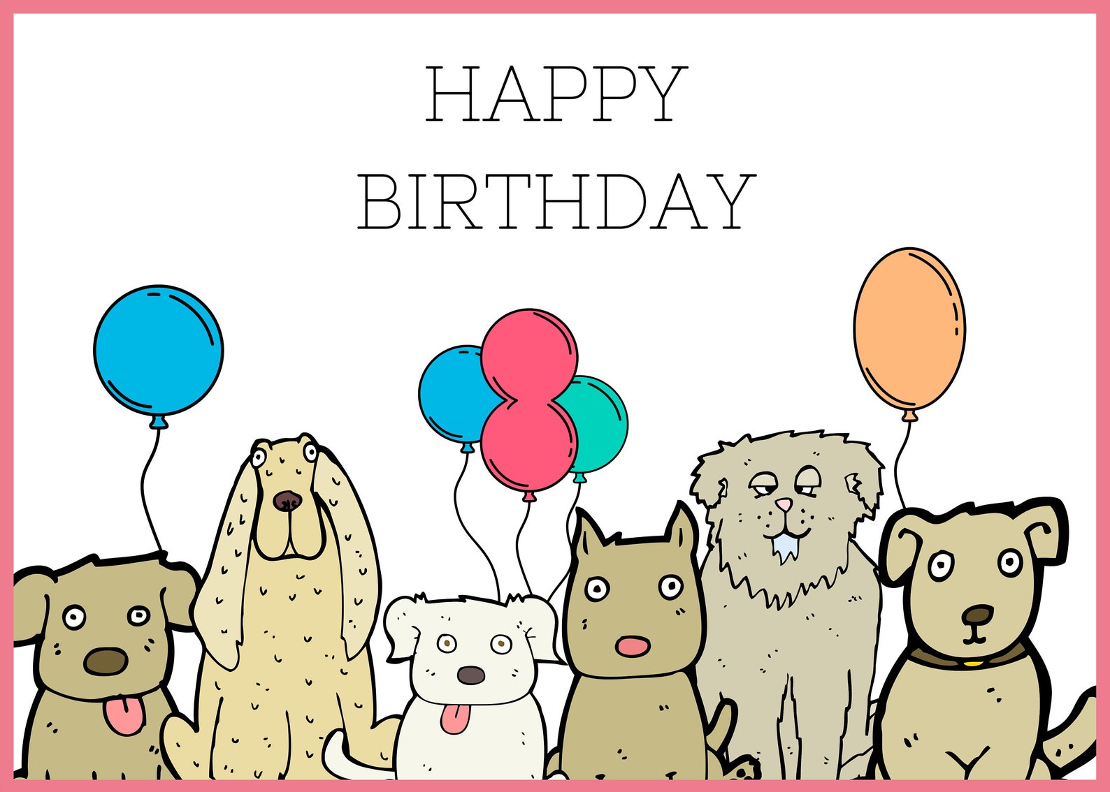 Printable card / notecard happy birthday dog card digital Etsy