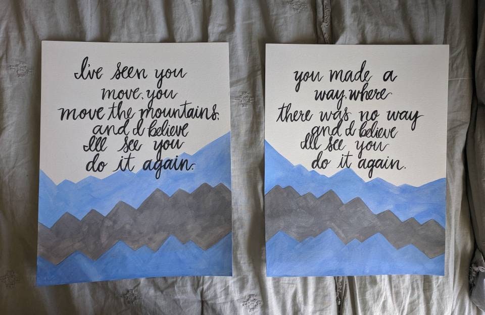Do It Again Song Lyrics Set Of 2 Hand Painted Watercolor Etsy