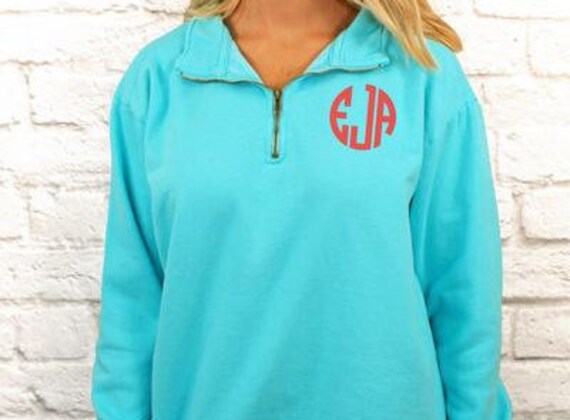Comfort Color 1 4 Zip Sweatshirts Monogrammed Sweatshirts Etsy