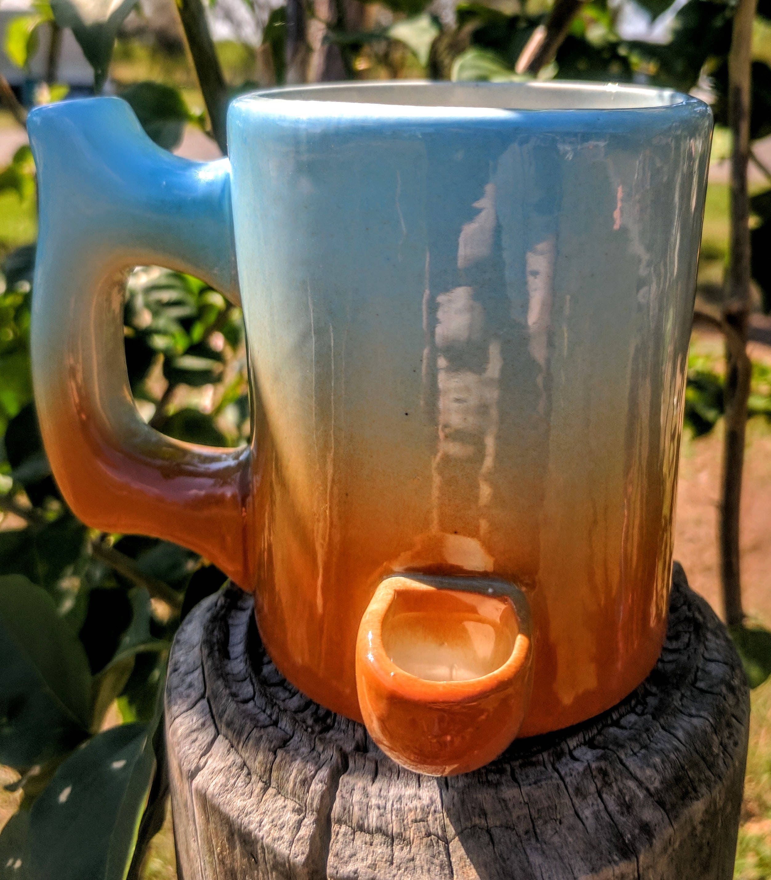 Wake N Bake Smoking Pipe Coffee Mug Blue Haze Irregular Etsy