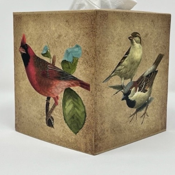 Decorative Bird Tissue Box Cover