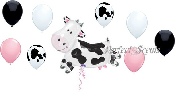 Party Supplies 12 Cow Holstein Black Print Farm Barn Animal