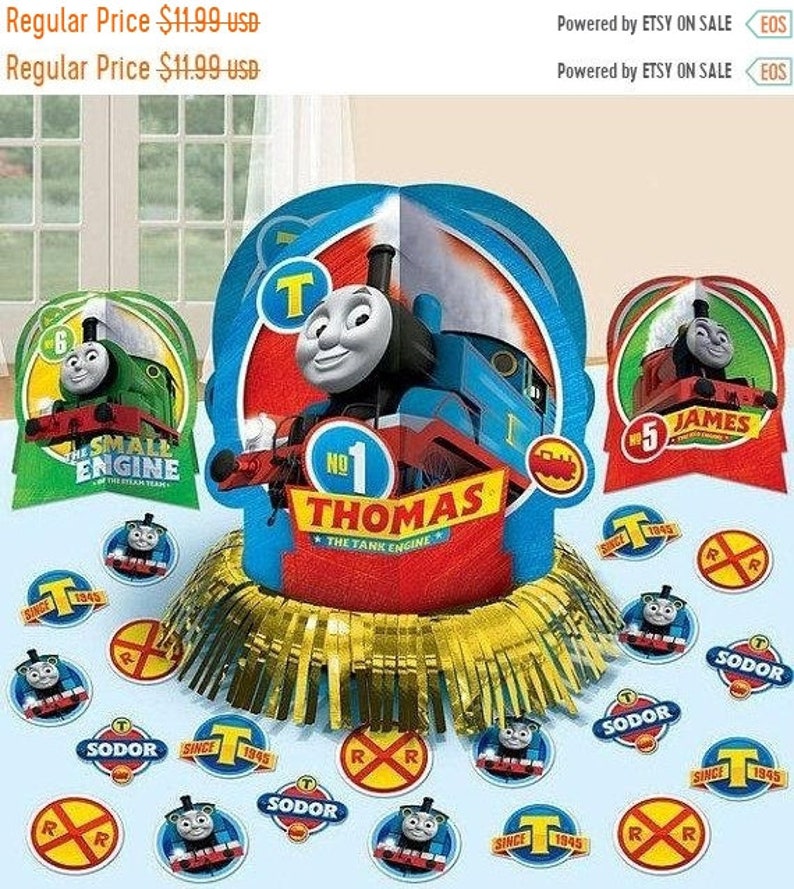 On Sale Thomas The Train Table Centerpiece Decorations Kit Etsy