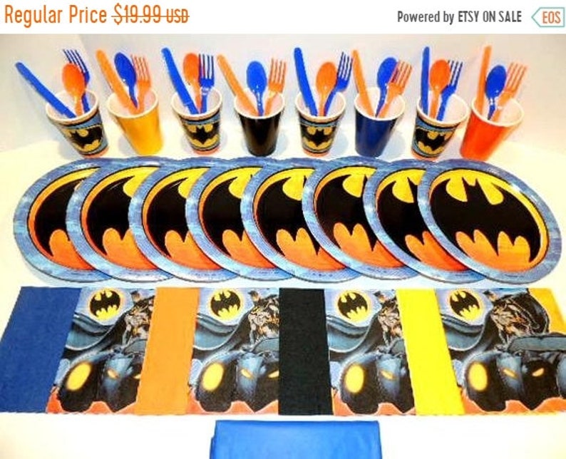 On Sale Batman Themed Place Settings For 8 People Etsy