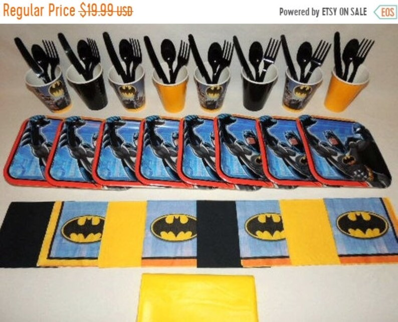 On Sale Batman Themed Place Settings For 8 People Etsy