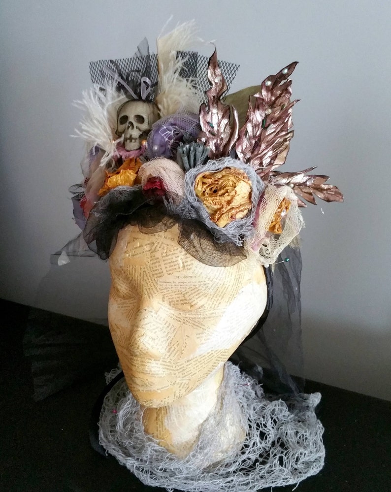 Headdress Tribal Headwear Skull Vintage Gothic Crown Halloween Headband Fantasy Headwear Tiara Sorcery Witchcraft Wizardry