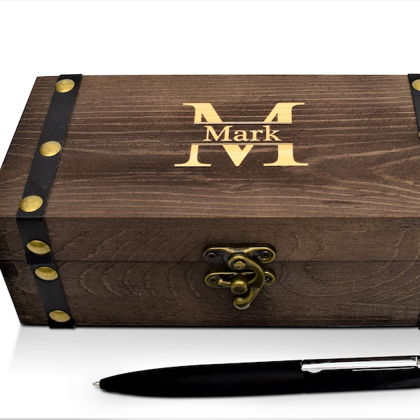 Cigar box, personalised wooden box, wooden cigar box, wooden gift box, keepsake wooden box, personalised memory box, rustic custom cigar box
