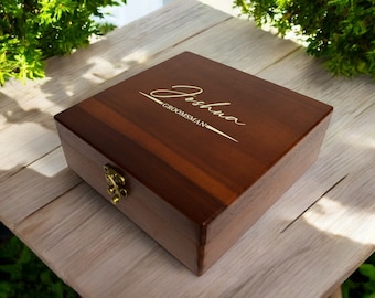 Personalized Acacia Wood Gift Box: Groomsmen Proposal box