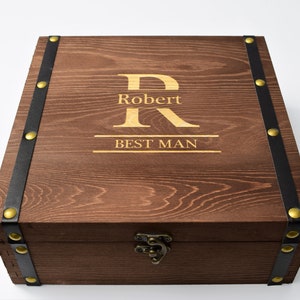 Coffret cadeau en bois, coffret cadeau de garçon d'honneur, proposition d'homme témoin, boîte de proposition de garçon d'honneur, boîte de proposition de garçon d'honneur personnalisée