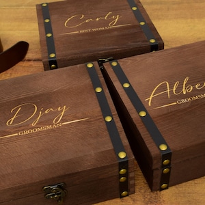 Geschenkbox, rustikale Geschenkbox für Hochzeiten, personalisierte Groomsmen Box Bräutigam Geschenkbox, Trauzeuge Geschenkbox, Groomsman Vorschlag Box