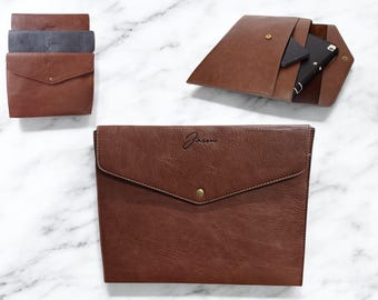 Funda de piel vegana personalizada para iPad: funda fina para tablet y organizador de viaje