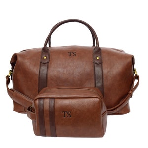 Wochenend-Taschen-Set, Groomsmen Geschenk, Reisetasche, Weekender, Kulturtasche, Kulturtasche, Kulturbeutel, Trauzeuge Geschenke, B