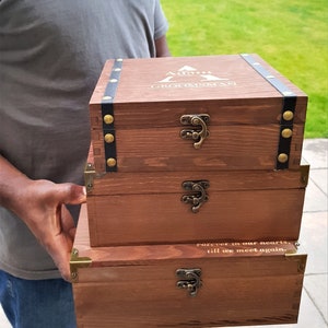 Gift box, Groomsmen gift box, Keepsake gift box, grooms gift box, wooden gift box, gift for him, grooms gift, rustic box image 9