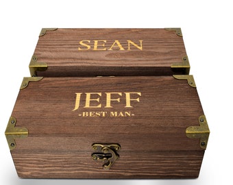 Boîte à cigares, coffret cadeau en bois, coffret cadeau garçons d'honneur, coffret cadeau mariage personnalisé, coffret cadeau, nous, coffret cadeau souvenir, coffret initiale