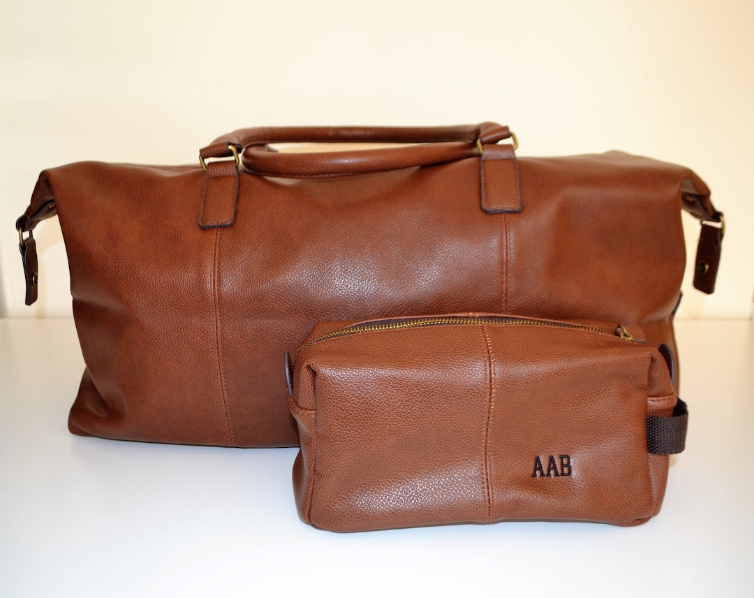 Personalized Mens Travel Bag Set, Personalized Groomsmen Gift, Men