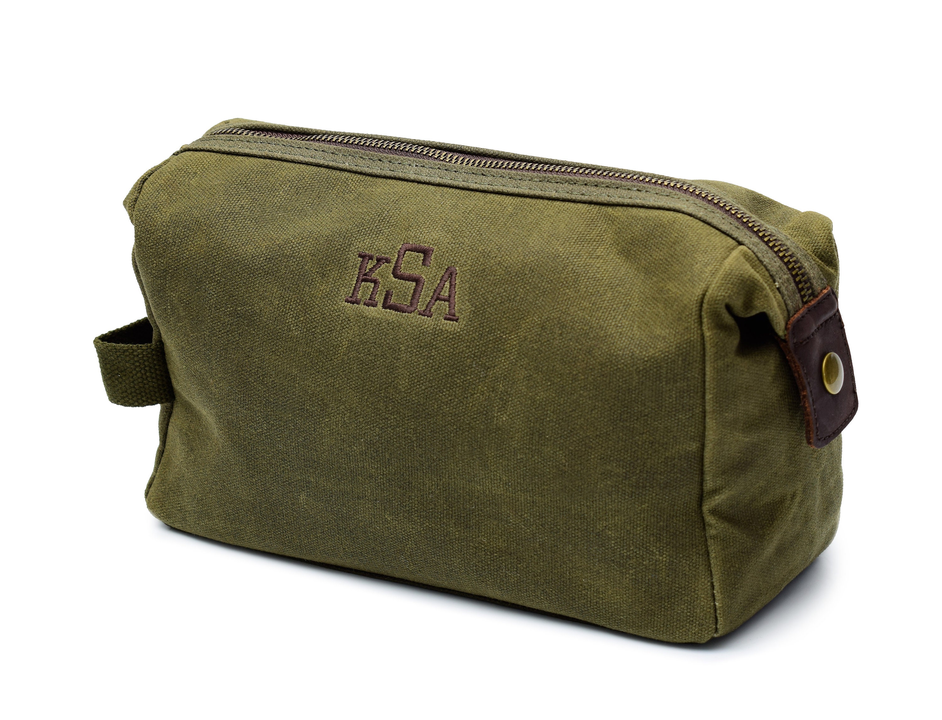 Mens canvas wash bag, groomsmen dopp kit, leather wash bag, customised toiletry bag, groomsmen dopp kit, will you be my groomsmen Monog
