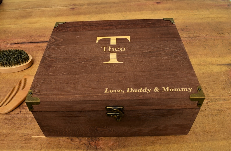 Gift box, Groomsmen gift box, Keepsake gift box, grooms gift box, wooden gift box, gift for him, grooms gift, rustic box image 4